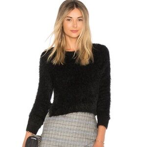 Majorelle Majesty Fringe Knit Sweater w/ Tie Closure Side Slits